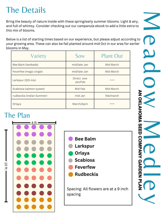 Meadow Medley Garden Plan - Printable (FREE!)